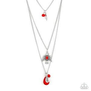 Red 3 tiered necklace